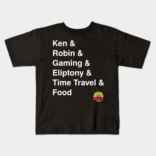 Ken & Robin & Gaming White Letters Kids T-Shirt